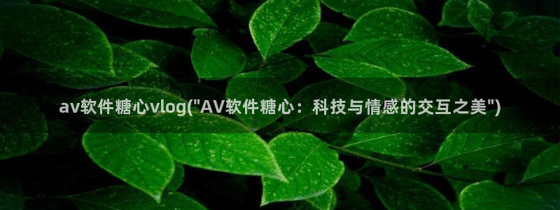 糖心vlog收益：av软件糖心vlog(\
